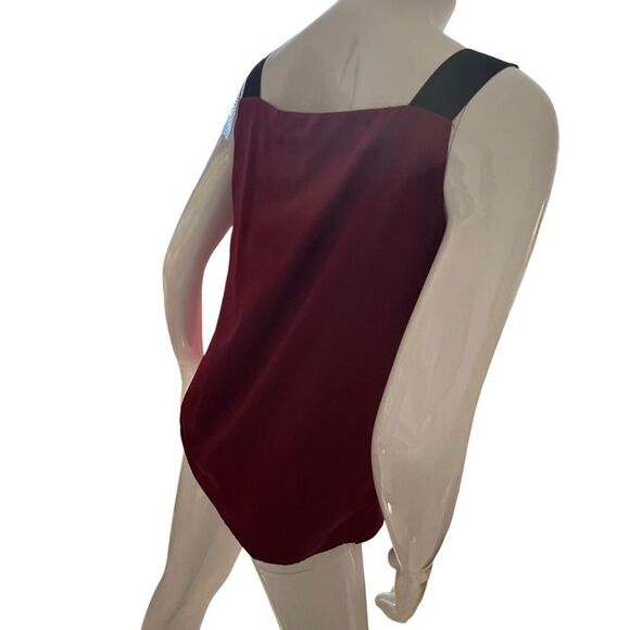 LOFT Elegant Burgundy Satin Cropped Top size XS - Picture 3 of 6